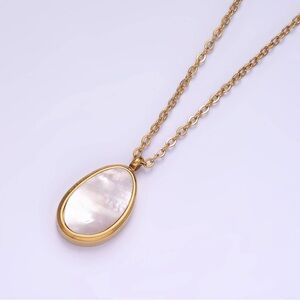Halo Pearl Bezel Gold Filled Necklace